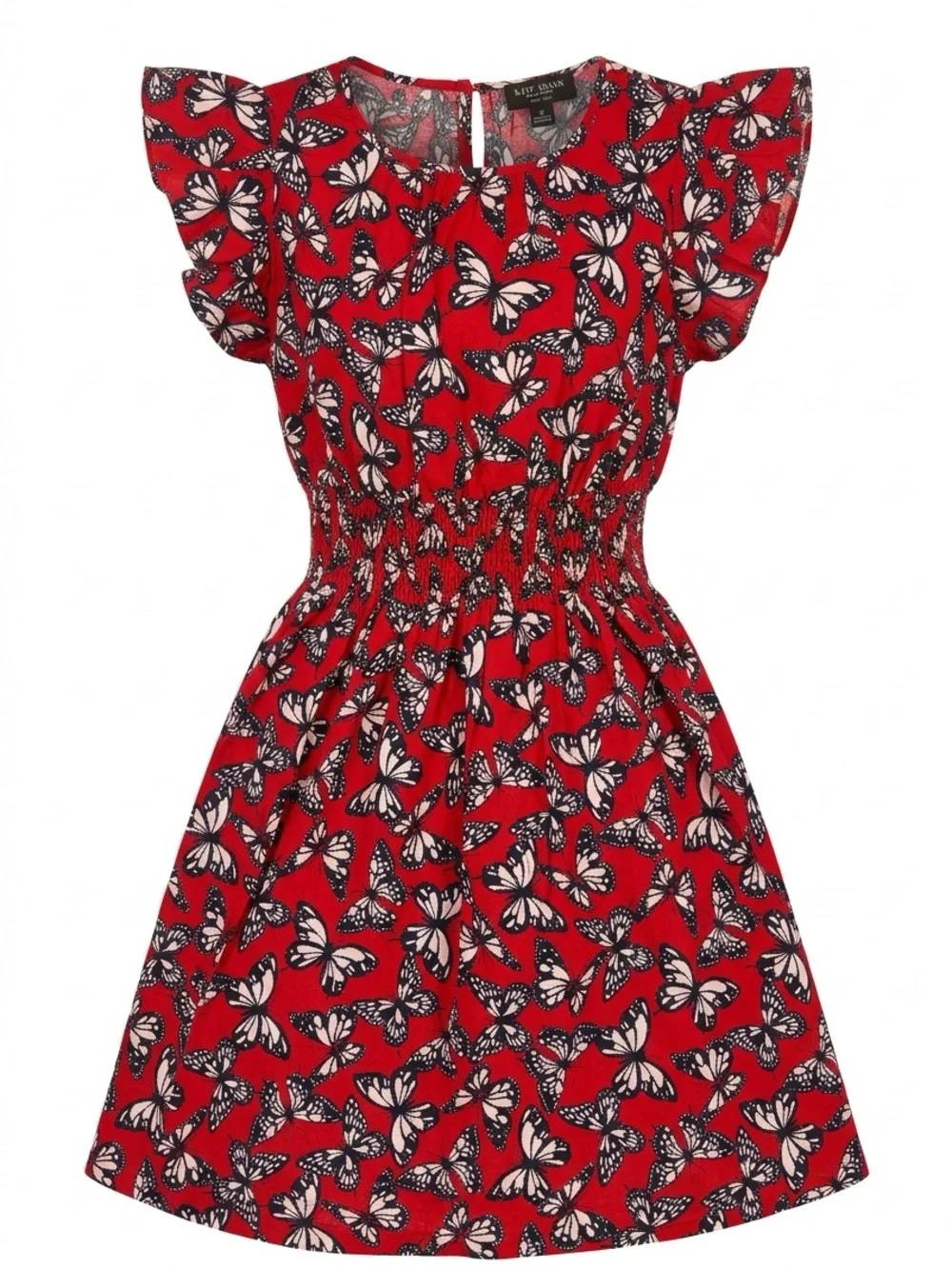 Kate Spade New York Red Floral Ruffle-Trim Mini Dress Size Medium